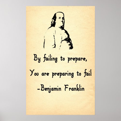 By Failing to Prepare You Are Preparing to Fail Poster