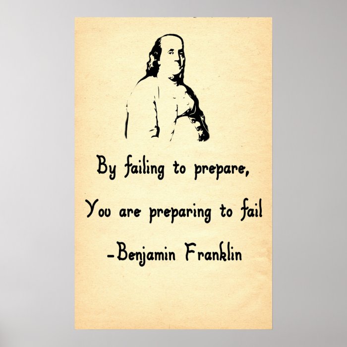 By Failing to Prepare, You Are Preparing to Fail Posters