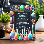 By Fun Lab Kids Geek Nerd Mad Science 9th Birthday Invitation<br><div class="desc">Get ready for a blast with our "Fun Lab Kids Geek Nerd Mad Science 9th Birthday Invitation"! Perfect for young science enthusiasts, this vibrant and quirky design sets the stage for an unforgettable mad science-themed party. The playful elements and colorful graphics will excite your guests and ensure a celebration full...</div>