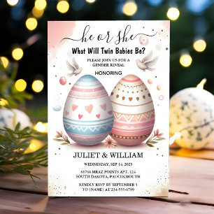 By Games Oh Baby Joint Dual Two Twin Gender Reveal Invitation