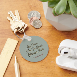 By Grace are Ye Saved Ephesians 2 Scripture Keychain