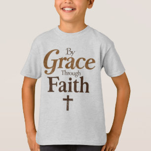 By Grace Through Faith - Christian Cross Vintage T-Shirt