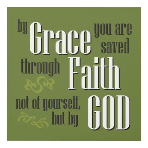 By Grace Through Faith Panel Wall Art | Zazzle