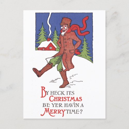By Heck Its Christmas Vintage Christmas Card
