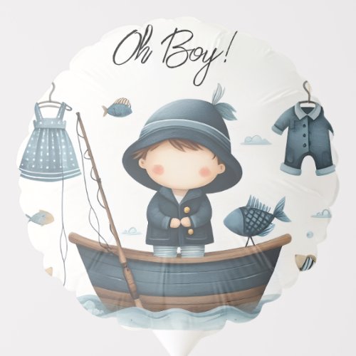 By Hook Bait Fun Wood Little Fisherman Baby Shower Balloon