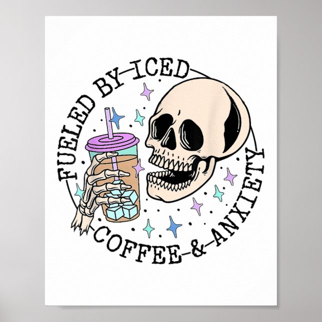 By Iced Coffee And Anxiety Mental Health Awareness Poster (Front)