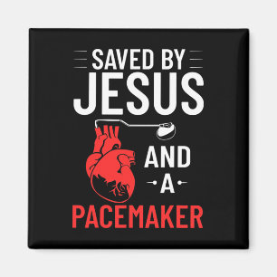 By Jesus And A Pacemaker Heart Disease Awareness  Magnet