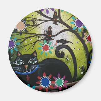 By Lori Everett_ Day Of The Dead,Mexican,Black Cat Magnet