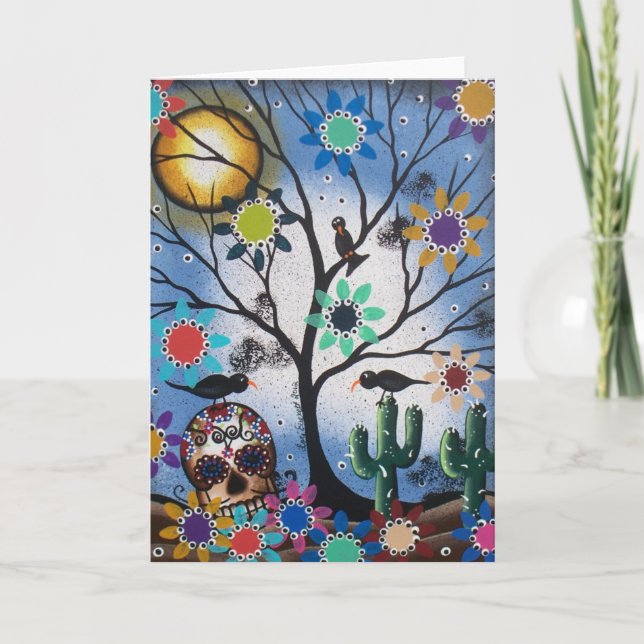 By Lori Everett_ Day Of The Dead,Mexican,Skull,DOD Card (Front)