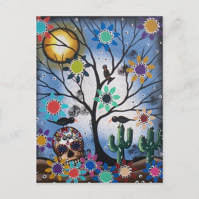 By Lori Everett_ Day Of The Dead,Mexican,Skull,DOD Postcard (Front)