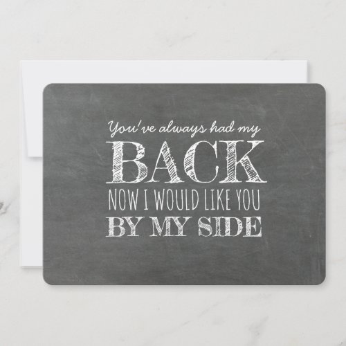 By My Side Funny Bridesmaid Proposal Invitation
