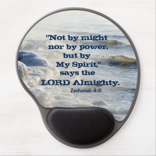 By My Spirit Scripture Ocean Waves Gel Mousepad