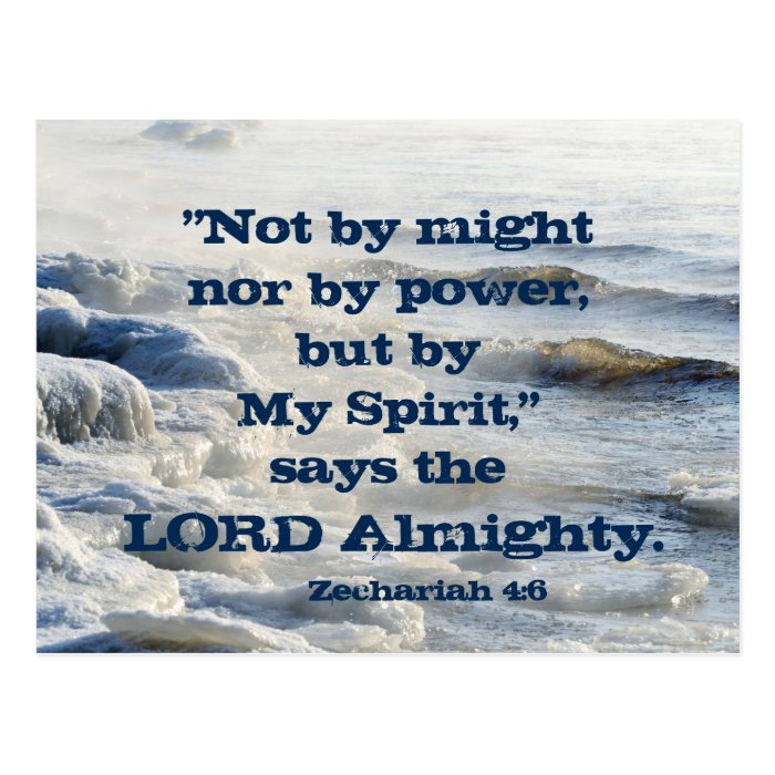 By My Spirit, Scripture Ocean Waves Postcard | Zazzle