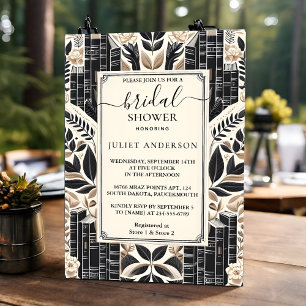 By Old English Retro Book Club Cover Bridal Shower Invitation
