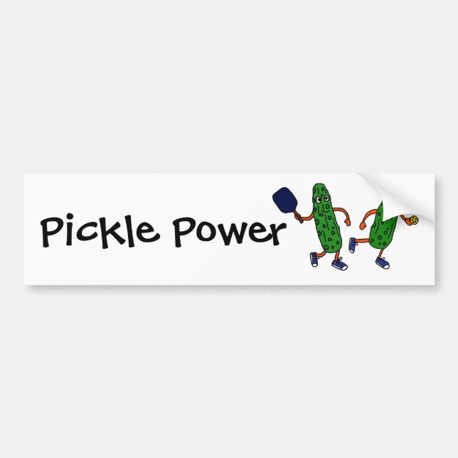 BY- Pickleball Pickle Power Bumper Sticker (Front)