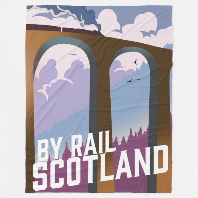 By Rail Scotland Fleece Blanket (Front)