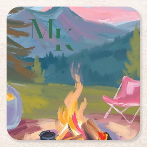 By The Fire Square Paper Coaster