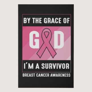 By The Grace God Breast Cancer Survivor Christian Faux Canvas Print