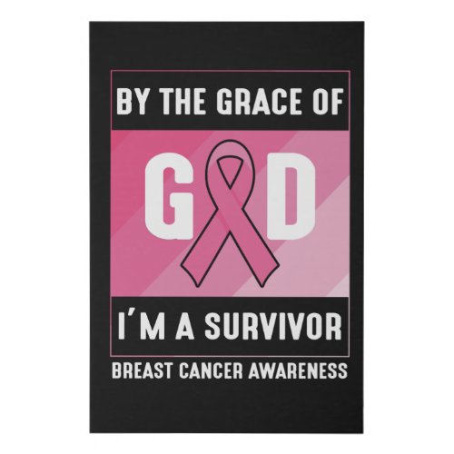 By The Grace God Breast Cancer Survivor Christian Faux Canvas Print