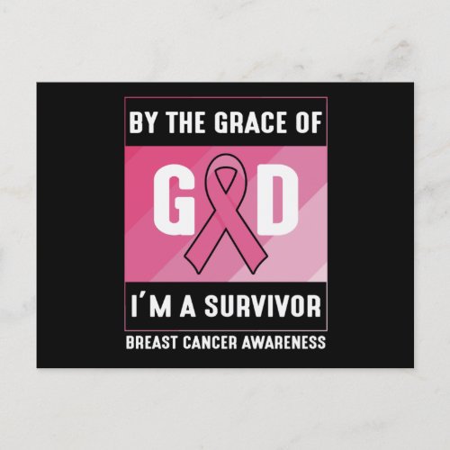 By The Grace God Breast Cancer Survivor Christian Postcard