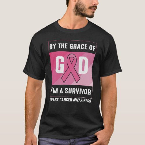 By The Grace God Breast Cancer Survivor Christian T_Shirt
