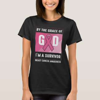 By The Grace God Breast Cancer Survivor Christian T-Shirt