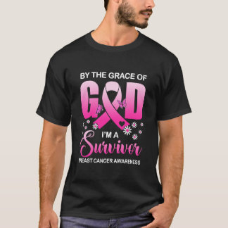 By The Grace God I'm A Survivor Breast Cancer Awar T-Shirt