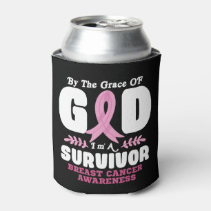 By The Grace God Im A Survivor Breast Cancer Can Cooler