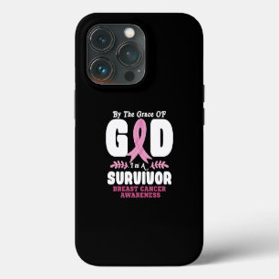 By The Grace God Im A Survivor Breast Cancer iPhone 13 Pro Case