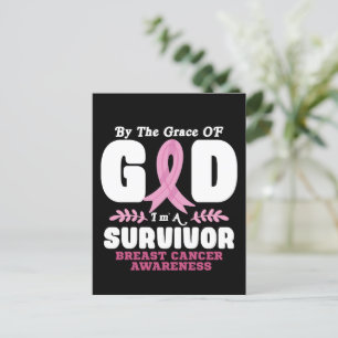 By The Grace God Im A Survivor Breast Cancer Postcard