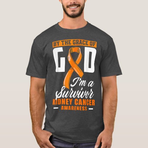 By The Grace God Im A Survivor Kidney Cancer Surv T_Shirt