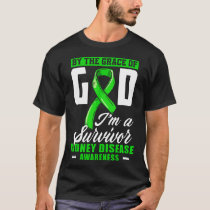 By The Grace God I'm A Survivor ney Disease Awaren T-Shirt