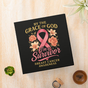 By The Grace Of God Breast Cancer Survivor Faith 3 Ring Binder