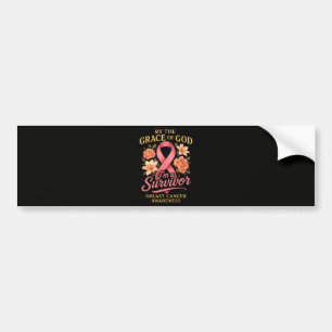 By The Grace Of God Breast Cancer Survivor Faith Bumper Sticker
