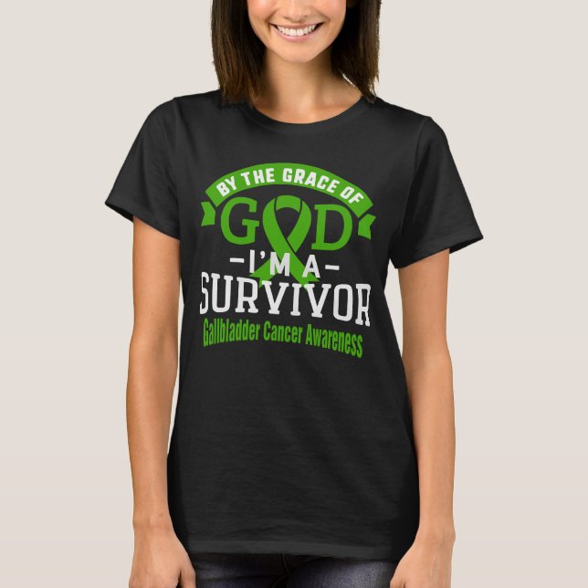 By the Grace of God Gallbladder Cancer Survivor T-Shirt (Front)