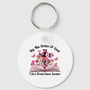 By The Grace Of God I Am A Breast Cancer Survivor  Keychain