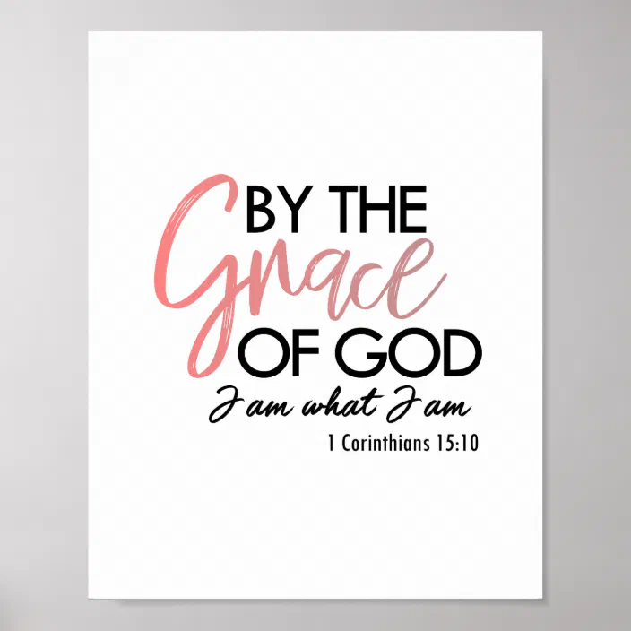 Personalized By The Grace Of God I Am Bible Verse Wall Art Zazzle Com