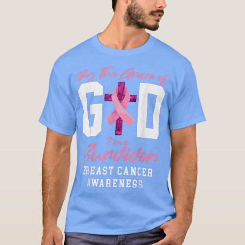 By The Grace Of God Im A Survivor Breast Cancer Ch T_Shirt