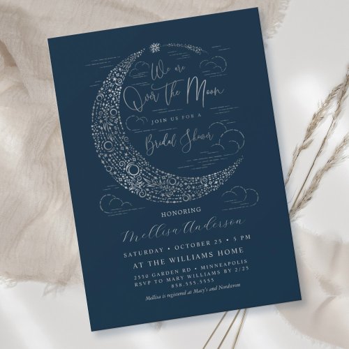 By the Light of the Silvery Moon Bridal Shower Invitation