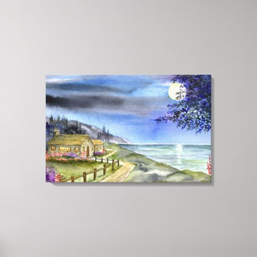 By The Light of The Silvery Moon Canvas Print