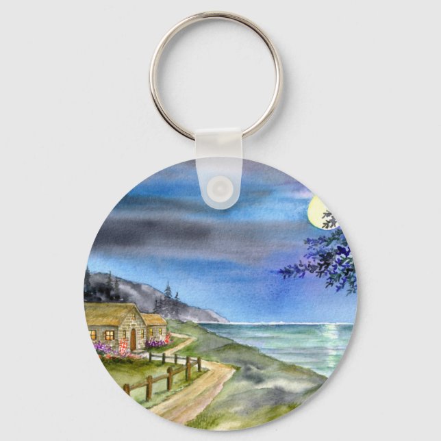 By the light of the silvery moon keychain (Front)