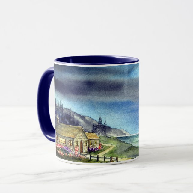 By The Light of The Silvery Moon Watercolor Mug (Front Left)