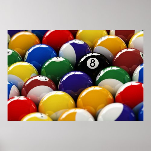 By the pool balls poster
