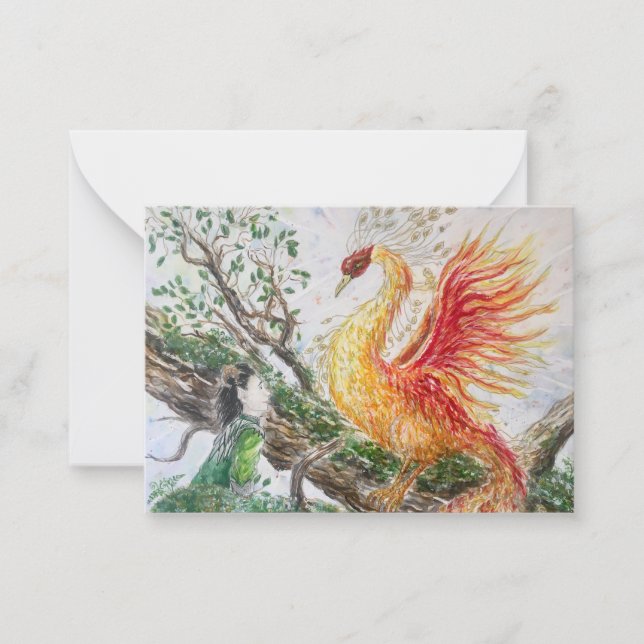 By the power of the phoenix note card (Front)