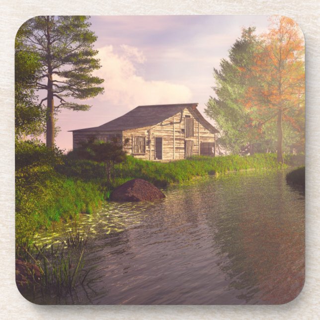 By the Riverside Beverage Coaster (Front)