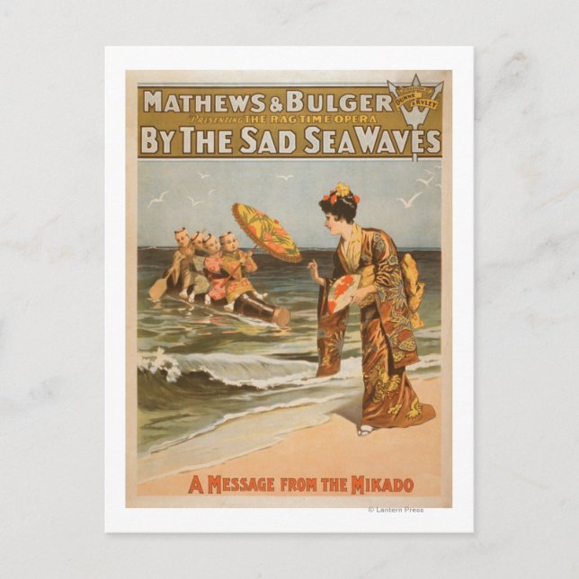 By the Sad Sea Waves "Message from Mikado" Postcard (Front)