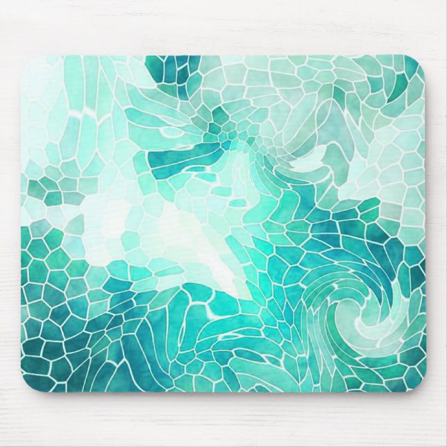 By the Sea, abstract mosaic print. Mouse Pad (Front)