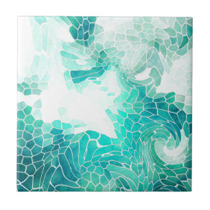 By the Sea, abstract mosaic print. Tile