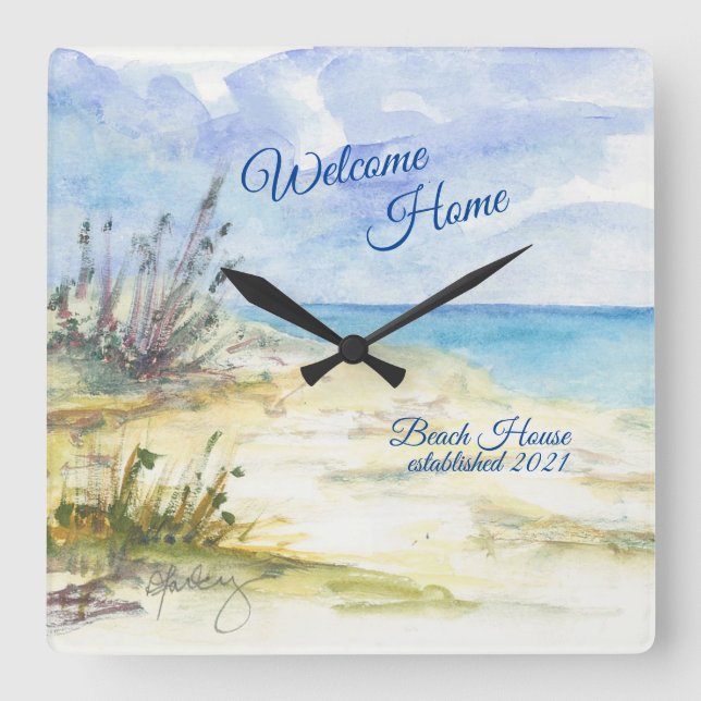 By the Sea Acrylic Wall Clock (Front)