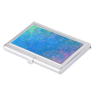 By the Sea Alcohol Ink, Abstract Acrylic Pour Business Card Case